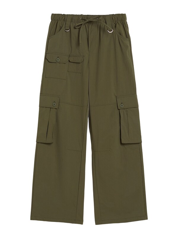Bershka Wide leg Pantaloni cargo in Cachi