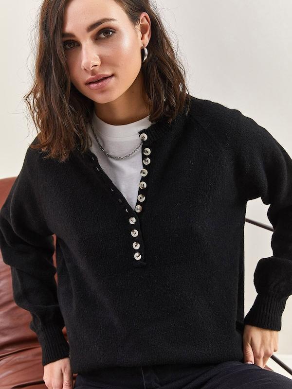 Bianco Lucci Pullover In Nero
