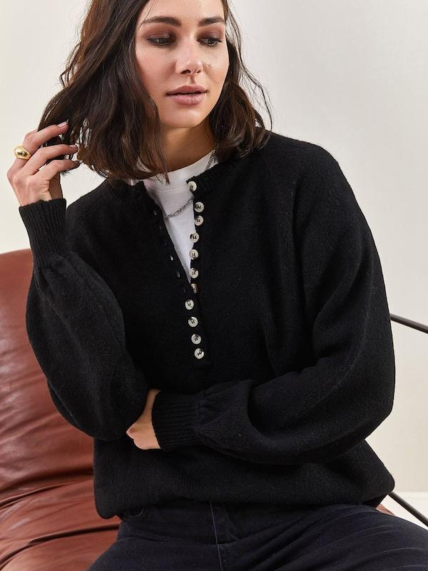 Bianco Lucci Pullover In Nero