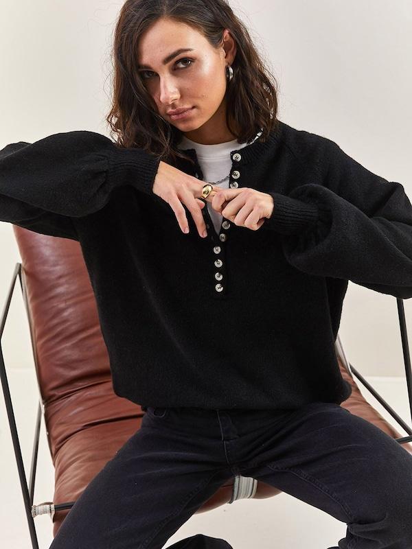 Bianco Lucci Pullover In Nero