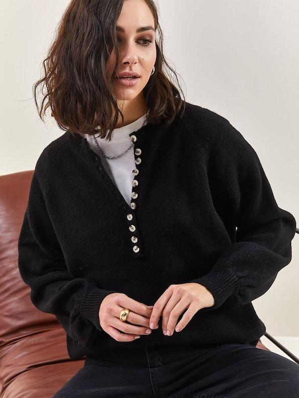 Bianco Lucci Pullover in Nero