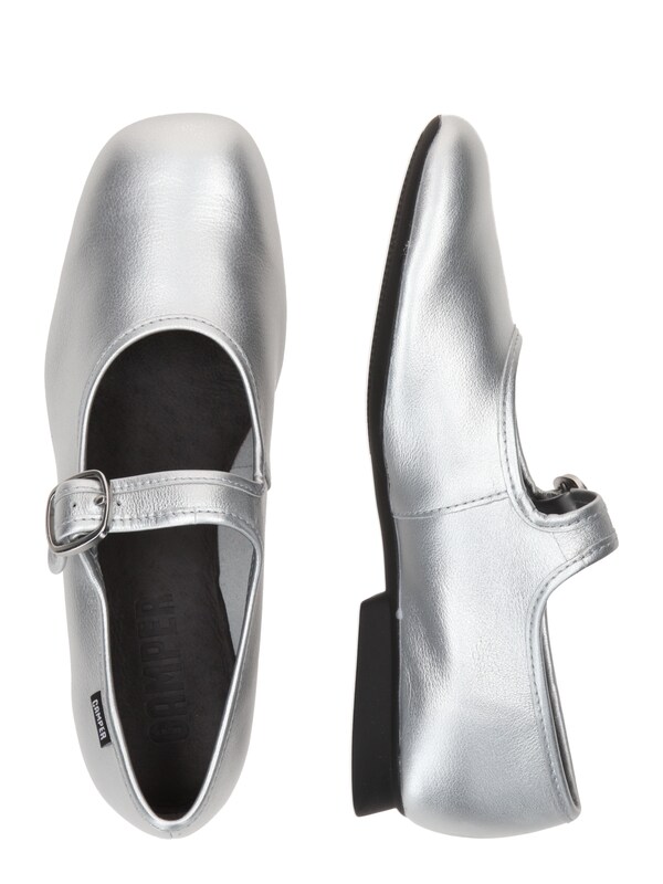 CAMPER Ballerina Con Cinturino 'Casi Myra' In Grigio Argento