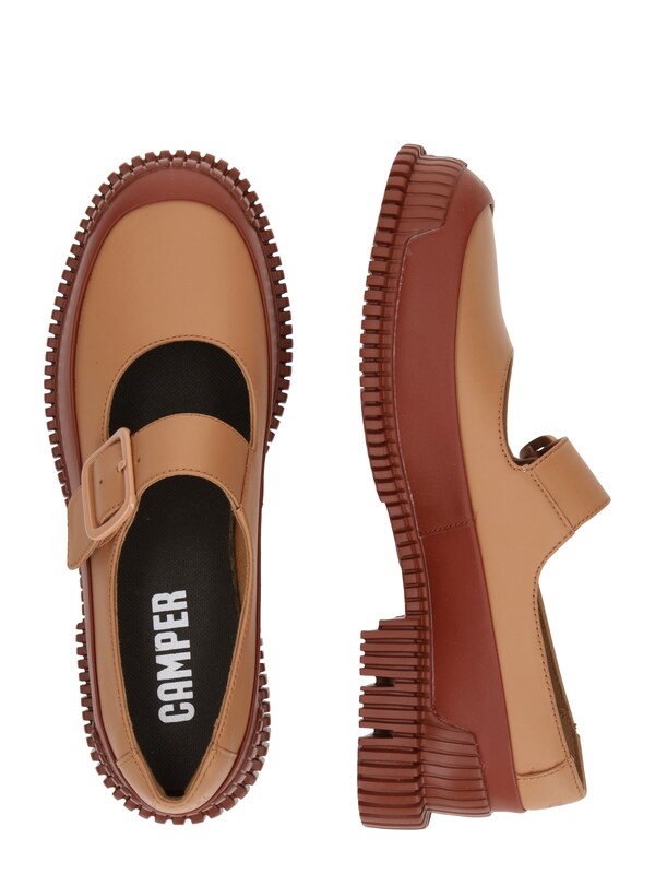 CAMPER Ballerina Con Cinturino 'Pix' In Cognac Cappuccino