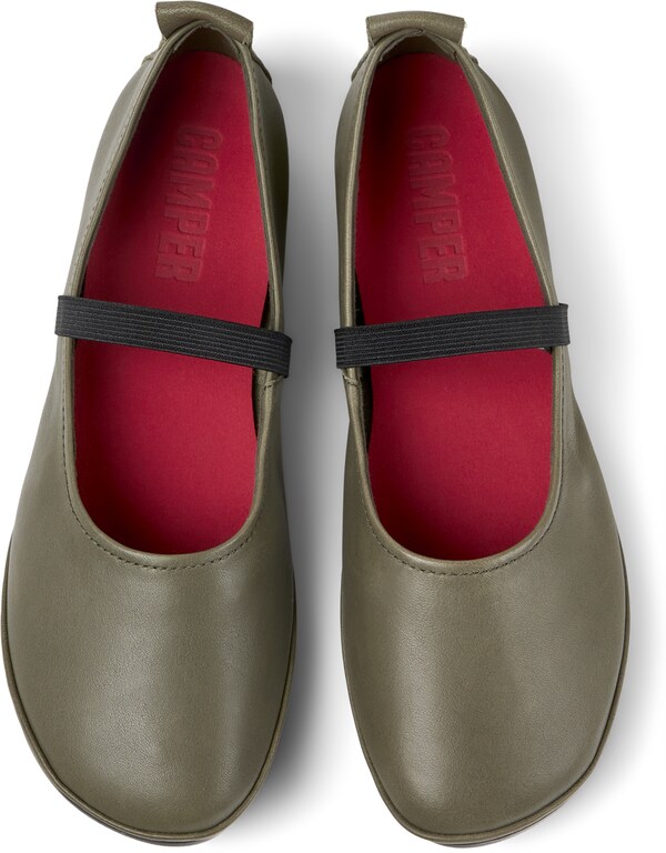 CAMPER Ballerina Con Cinturino 'Right Nina' In Verde Scuro