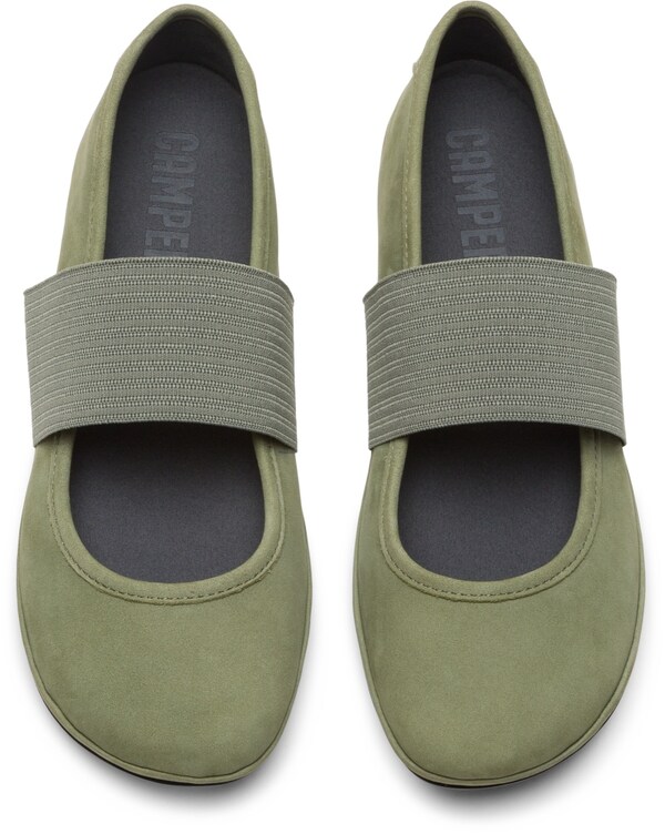 CAMPER Ballerina Con Cinturino 'Right Nina' In Verde Scuro