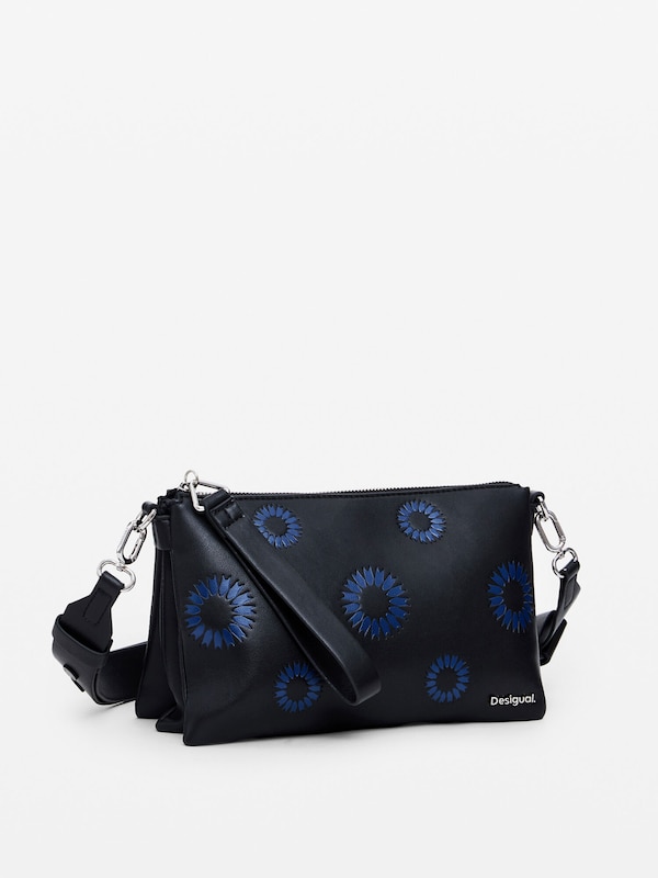 Desigual Borsa A Tracolla 'Sunflower' In Nero