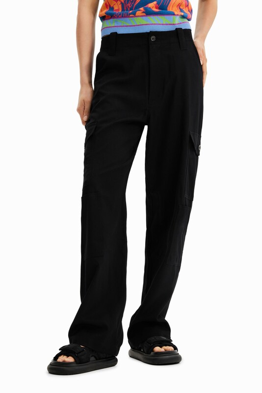 Desigual Regular Pantaloni Cargo In Nero