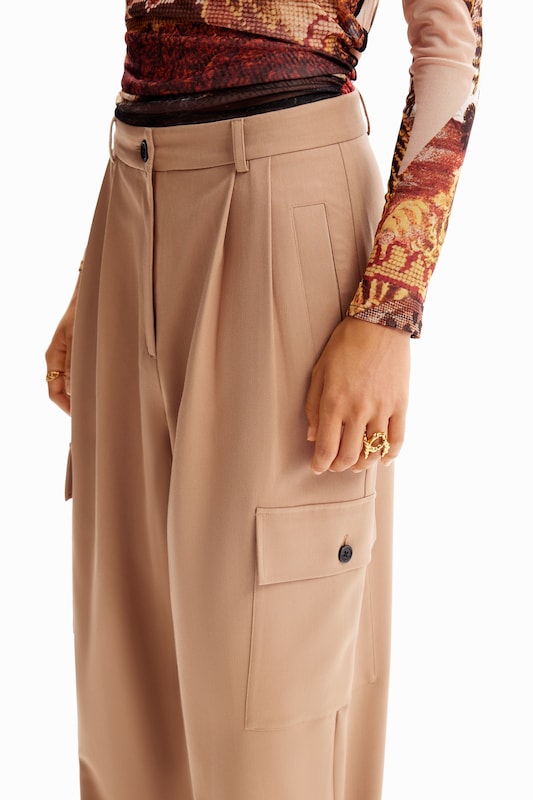 Desigual Regular Pantaloni Cargo In Nudo