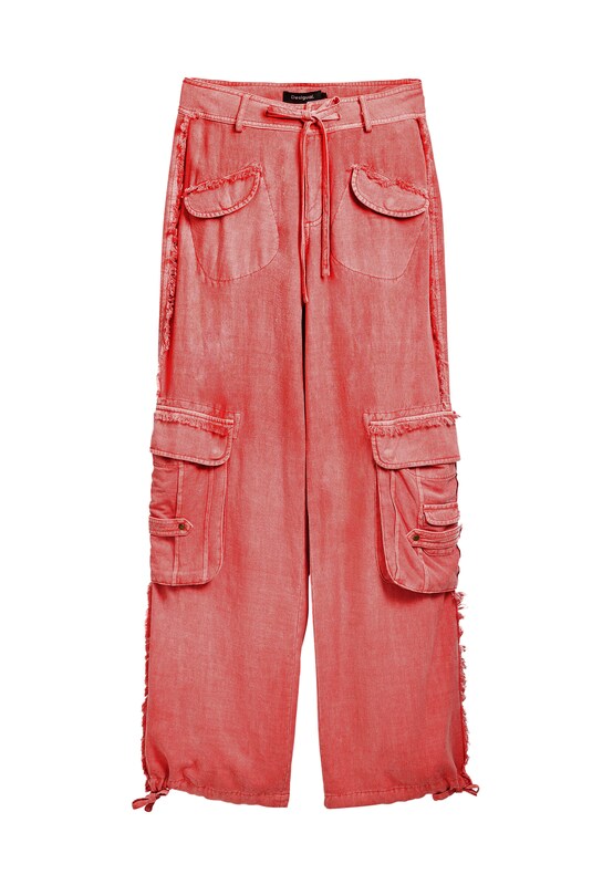 Desigual Wide leg Pantaloni cargo in Melone