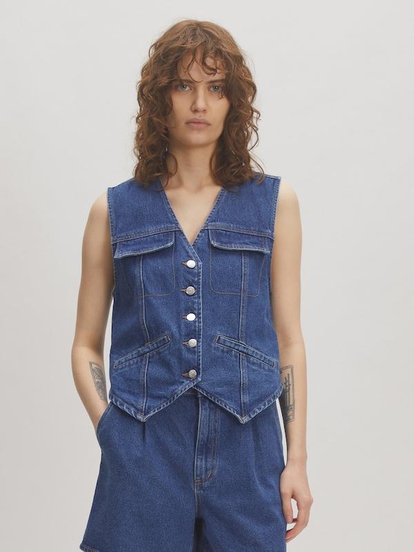 EDITED Gilet 'Bailey' In Blu Blu Denim