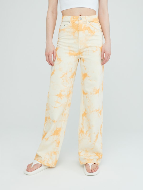 EDITED Wide Leg Jeans 'Avery' In Giallo Chiaro Arancione