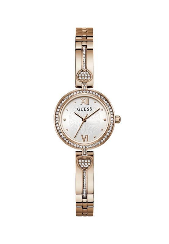 GUESS Orologio analogico 'LOVEY' in Rosa