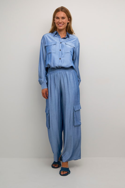 Kaffe Loosefit Pantaloni Cargo 'Leonora' In Blu Reale