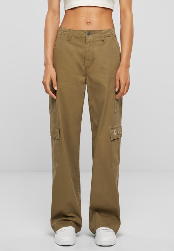 Karl Kani Wide Leg Pantaloni Cargo In Oliva
