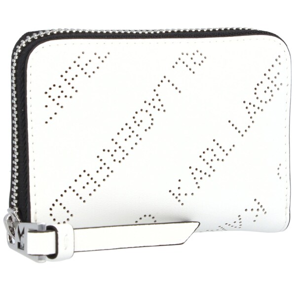 Karl Lagerfeld Portamonete 'Punched' In Bianco