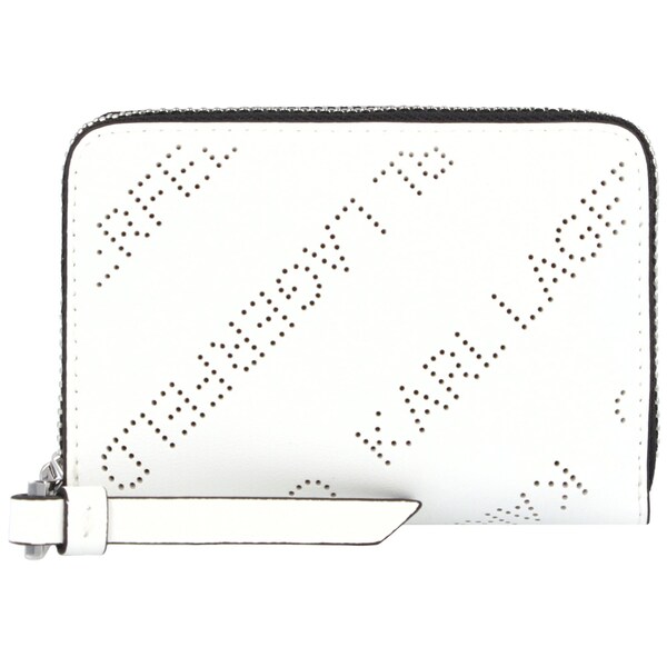 Karl Lagerfeld Portamonete 'Punched' In Bianco