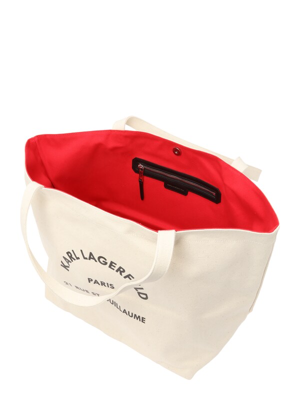 Karl Lagerfeld Shopper 'Rue St-Guillaume' In Bianco Naturale