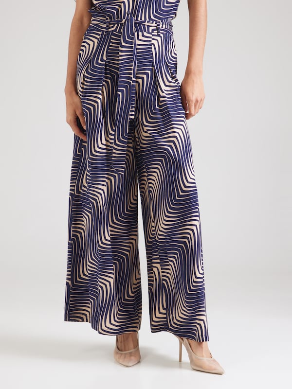 King Louie Wide Leg Pantaloni Con Pieghe 'Marnie Cleo' In Blu Scuro