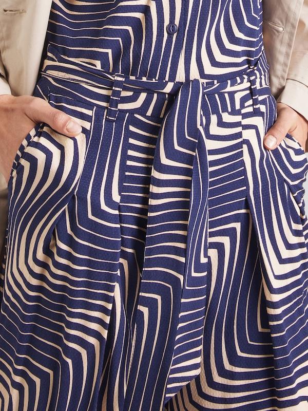 King Louie Wide Leg Pantaloni Con Pieghe 'Marnie Cleo' In Blu Scuro