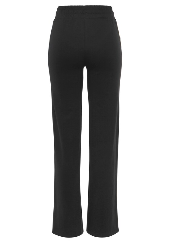 LASCANA ACTIVE Wide Leg Pantaloni Sportivi In Nero