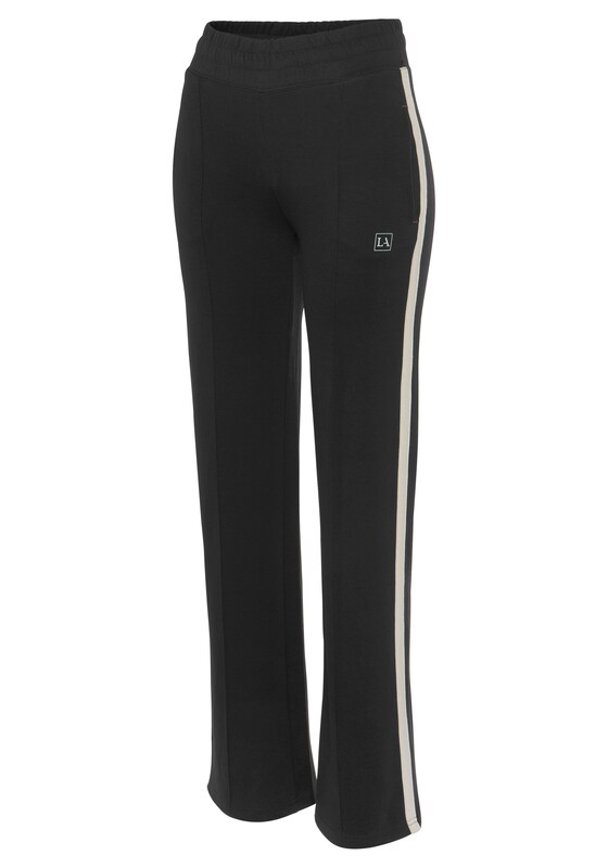 LASCANA ACTIVE Wide Leg Pantaloni Sportivi In Nero