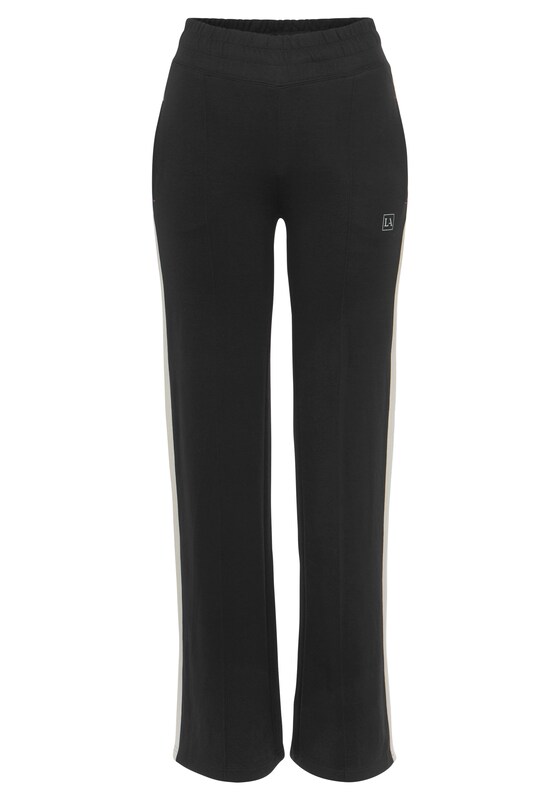 LASCANA ACTIVE Wide leg Pantaloni sportivi in Nero