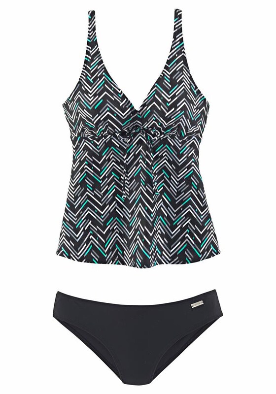 LASCANA Triangolo Tankini in Nero Bianco