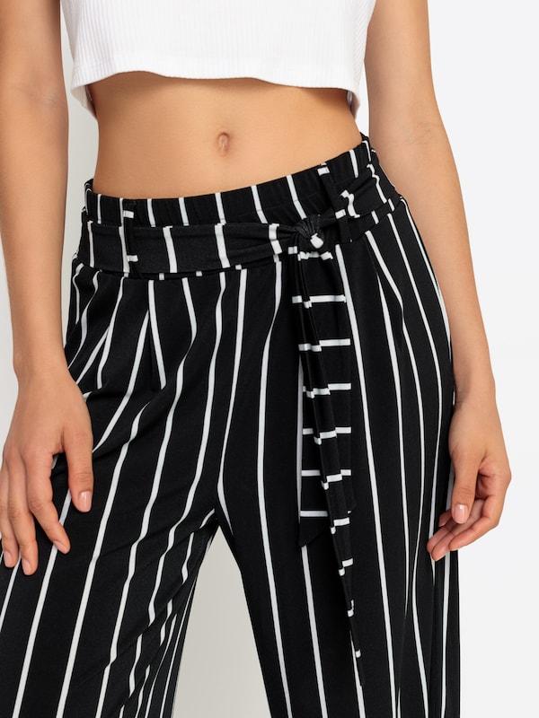 LASCANA Wide Leg Pantaloni Con Pieghe In Nero