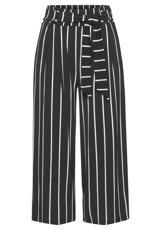 LASCANA Wide leg Pantaloni con pieghe in Nero