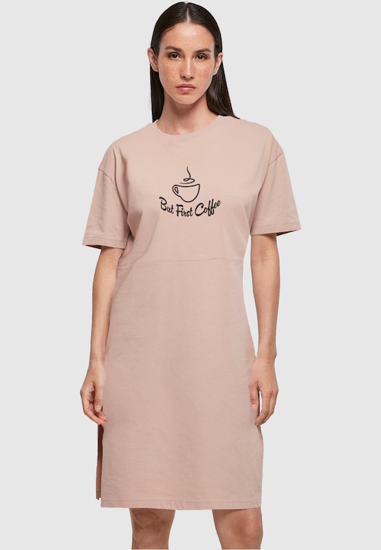 Merchcode Abito 'But First Coffee' In Rosa Antico