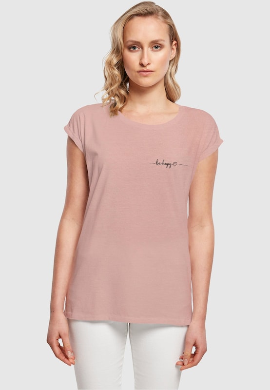 Merchcode Maglietta 'Be Happy' In Rosa Antico