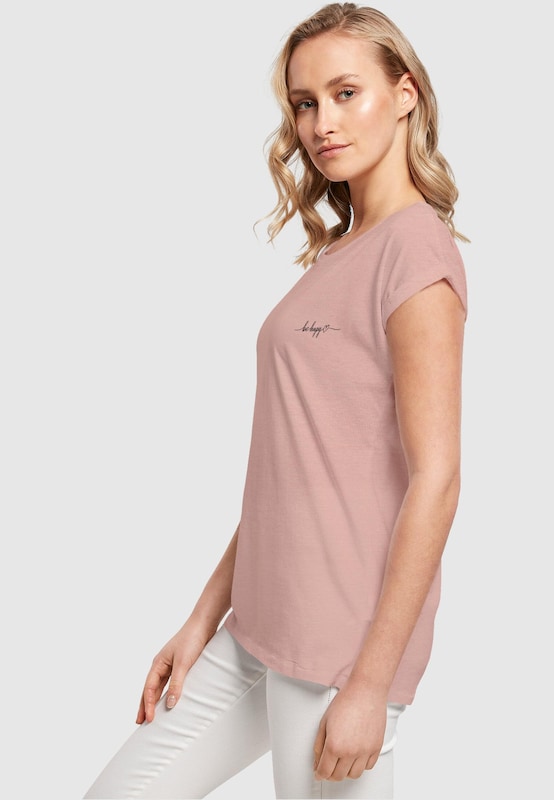 Merchcode Maglietta 'Be Happy' In Rosa Antico