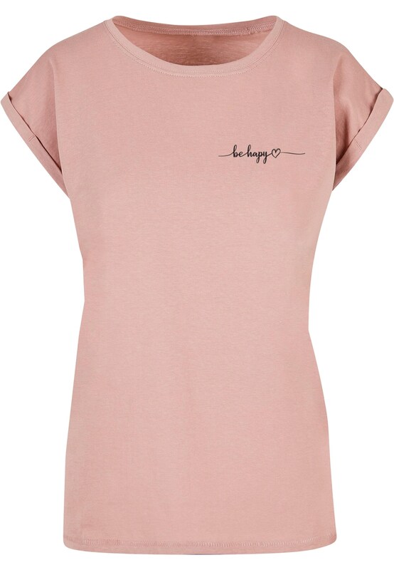 Merchcode Maglietta 'Be Happy' in Rosa Antico