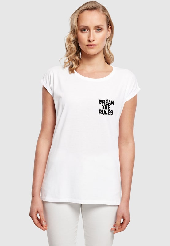 Merchcode Maglietta 'Break The Rules 2' In Bianco