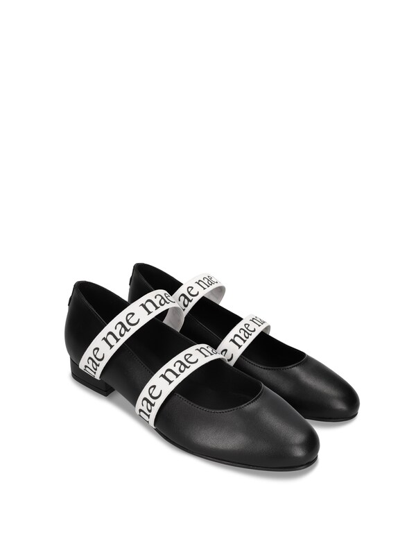Nae Vegan Shoes Ballerina Con Cinturino 'Aure' In Nero