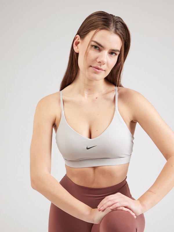 NIKE Bustino Reggiseno Sportivo 'INDY' In Grigio Chiaro