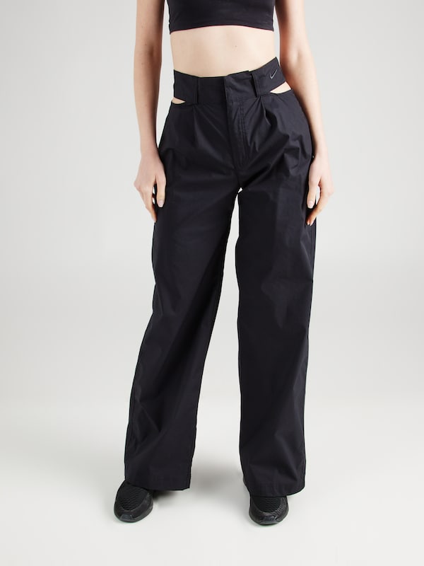 Nike Sportswear Wide Leg Pantaloni Con Pieghe In Nero