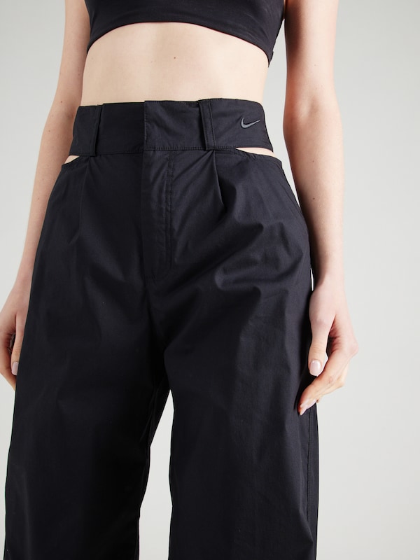 Nike Sportswear Wide Leg Pantaloni Con Pieghe In Nero