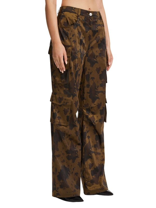 NOCTURNE Loosefit Pantaloni Cargo In Terra D'ombra Marrone Scuro