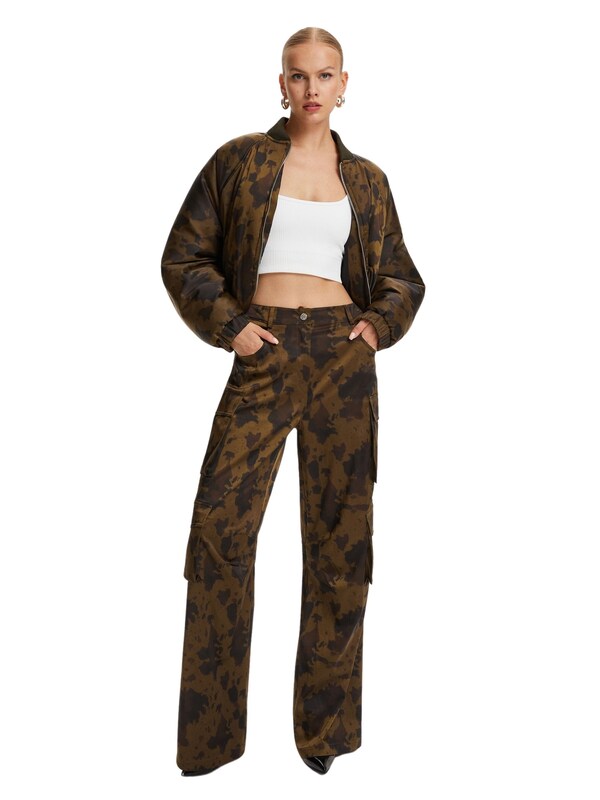 NOCTURNE Loosefit Pantaloni Cargo In Terra D'ombra Marrone Scuro