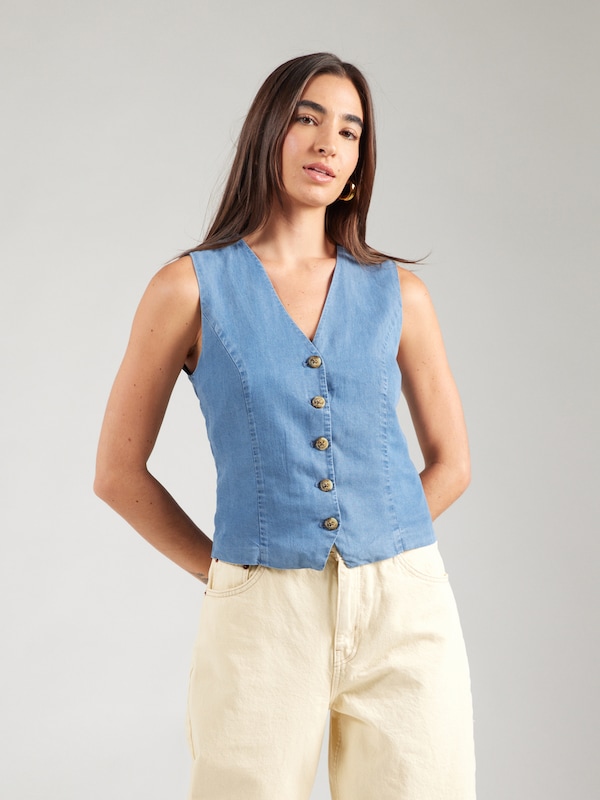 ONLY Gilet 'ONLIRIS CHARIS' In Blu Denim
