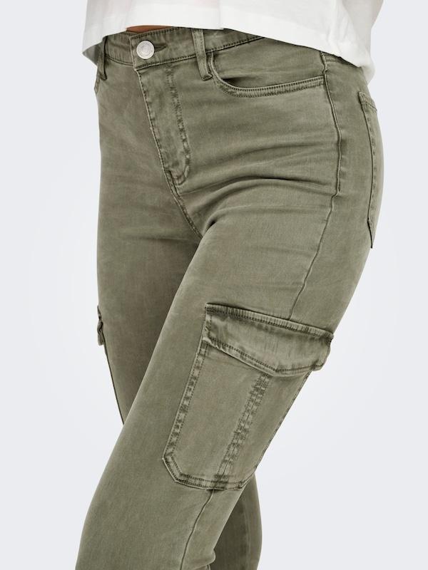ONLY Slimfit Pantaloni Cargo 'ONLBrandy' In Oliva