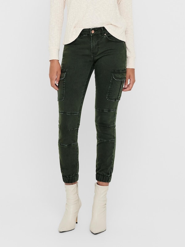 ONLY Slimfit Pantaloni Cargo 'ONLMissouri' In Verde Scuro