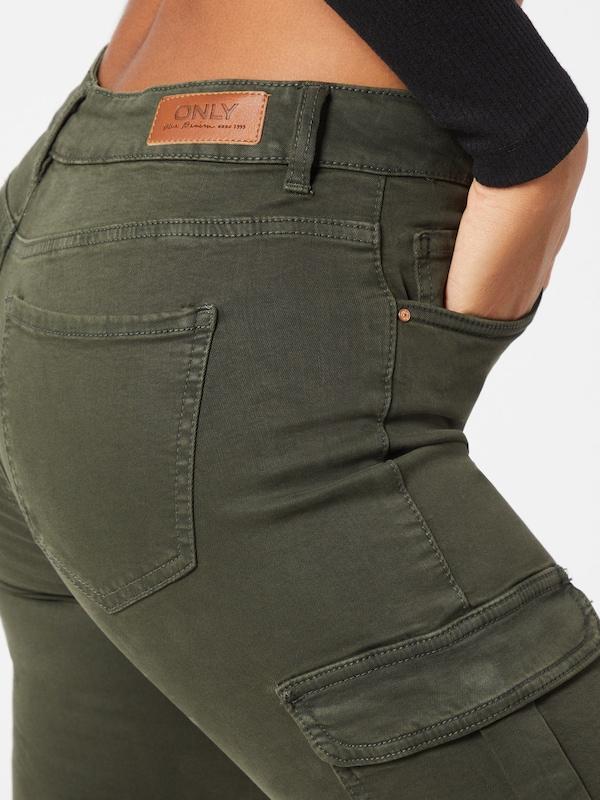 ONLY Slimfit Pantaloni Cargo 'ONLMissouri' In Verde Scuro