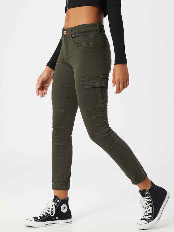 ONLY Slimfit Pantaloni Cargo 'ONLMissouri' In Verde Scuro