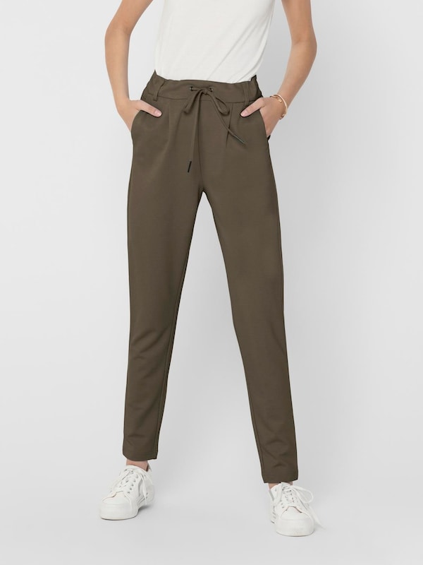ONLY Slimfit Pantaloni Con Pieghe 'Poptrash' In Marrone