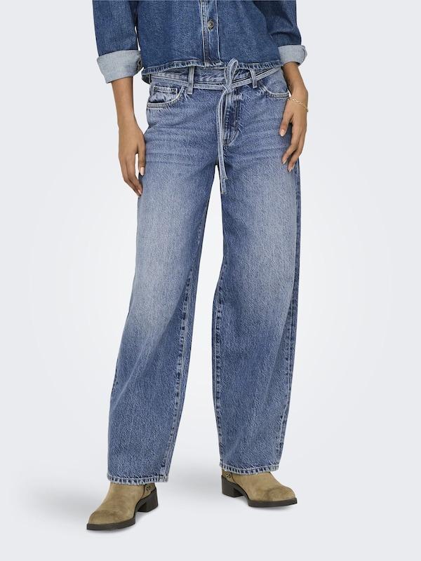 ONLY Wide Leg Jeans 'Gianna' In Blu Blu Denim