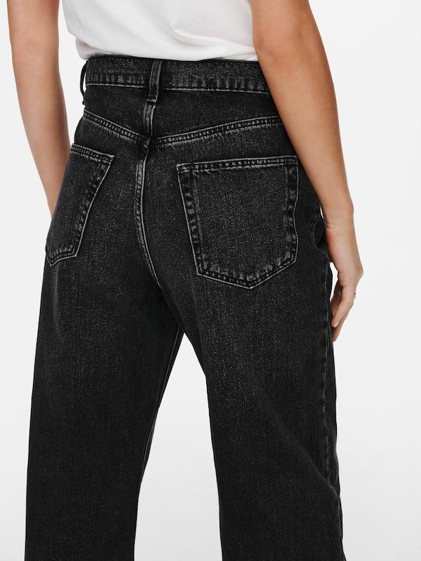 ONLY Wide Leg Jeans 'Hope' In Nero Denim