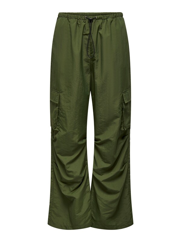 ONLY Wide Leg Pantaloni Cargo 'HUNGER' In Verde Scuro