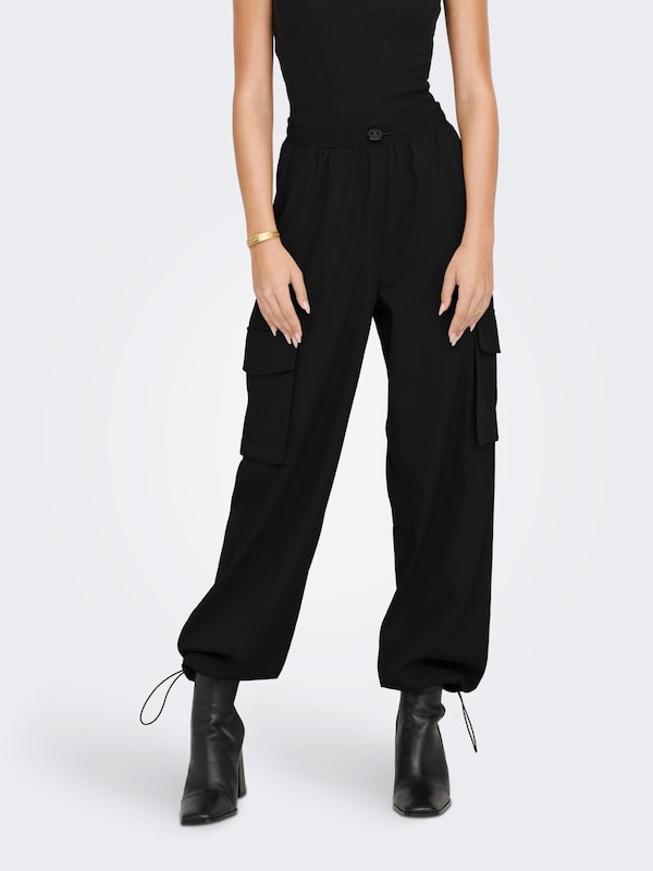 ONLY Wide Leg Pantaloni Cargo 'ONLCashi' In Nero